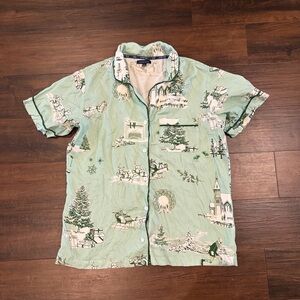 Katie Kime Christmas Print Pajama Top Holiday Sleep Shirt